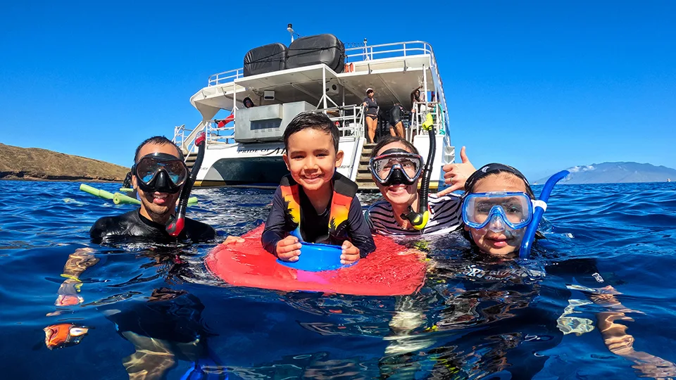 Family in Water on Maui Snorkel Tour