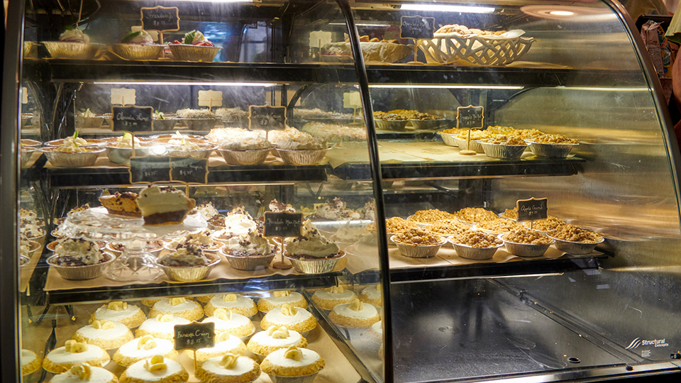 Baked pies at a local shop in Lahaina called Leoda's Kitchen