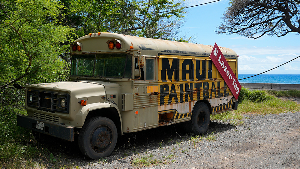 Maui Paintball Bus and Sign