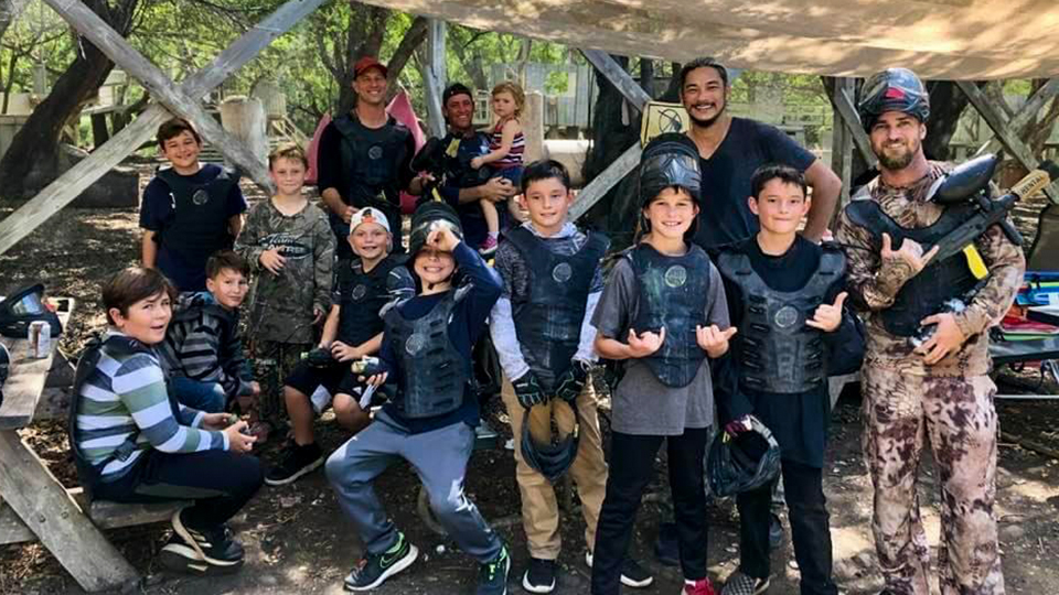 Group of Kids Enjoying Maui Paintball