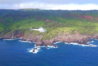 Scenic aerial view of Air Maui helicopter