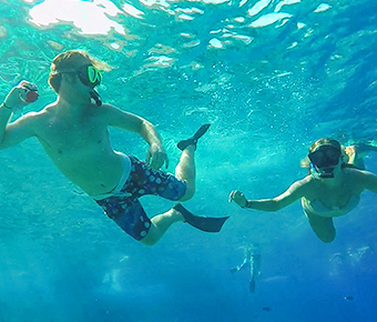 Snorkelers at Molokini Crater