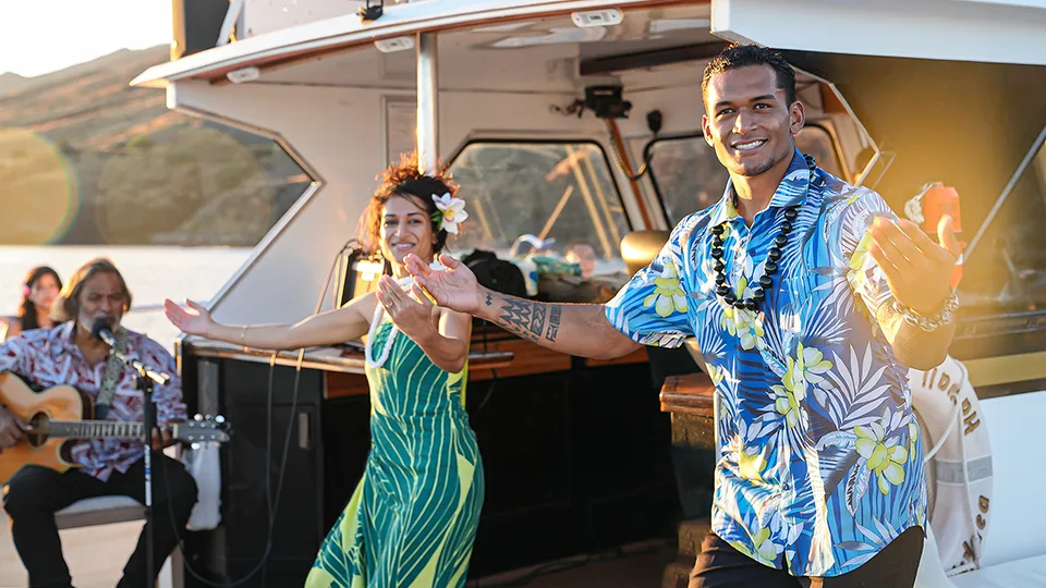 Pride of Maui Sunset Dinner Cruise and Luau Polynesian Dancer