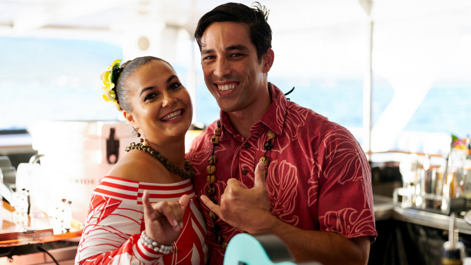 Pride of Maui Sunset Dinner Cruise and Luau Crewmembers Shaka