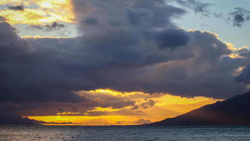 Sunset Over Ocean at Maui