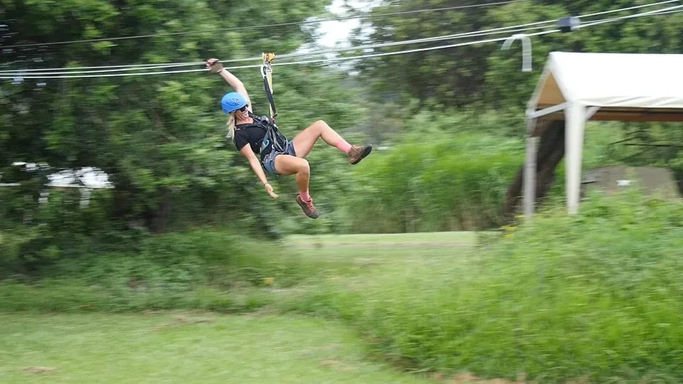 Woman Ziplining on Maui