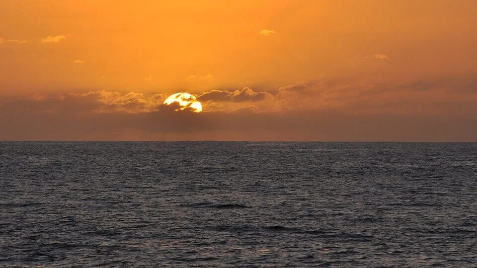 Sunset Over Ocean Near Maui