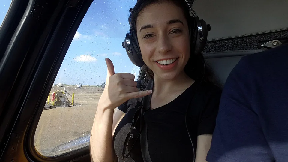 Guest shaka on Maui helicopter