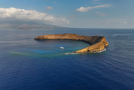 Molokini Crater Aerial Light Texture Water