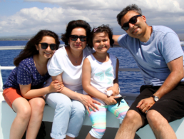 Happy family on the Pride of Maui boat.