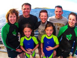 Family of seven on the Pride of Maui boat.
