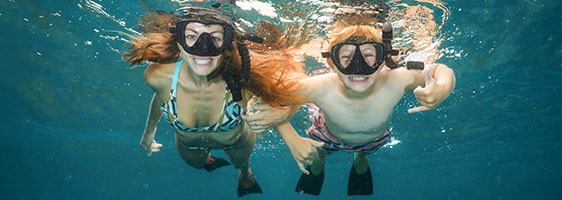 Guests snorkeling at Molokini