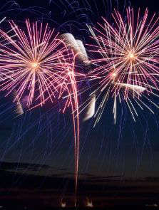 Fireworks Show Seen from a Pride of Maui Special Event New Years Eve Cruise